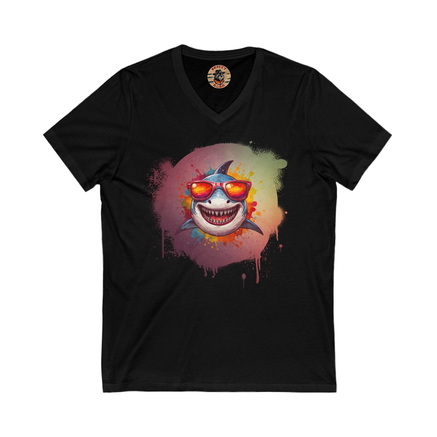 "Summer Vibe Shark" V-Neck Tee
