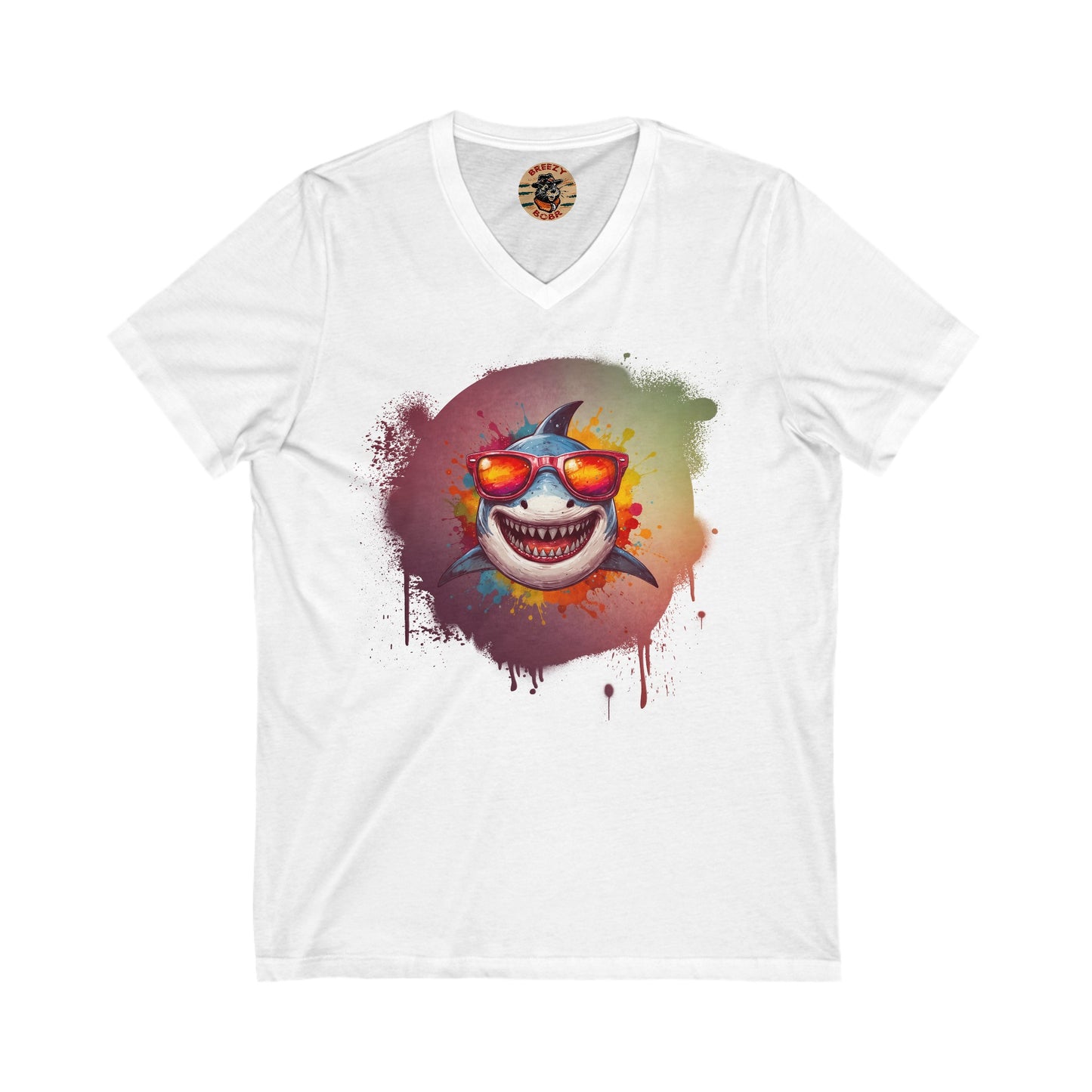 "Summer Vibe Shark" V-Neck Tee